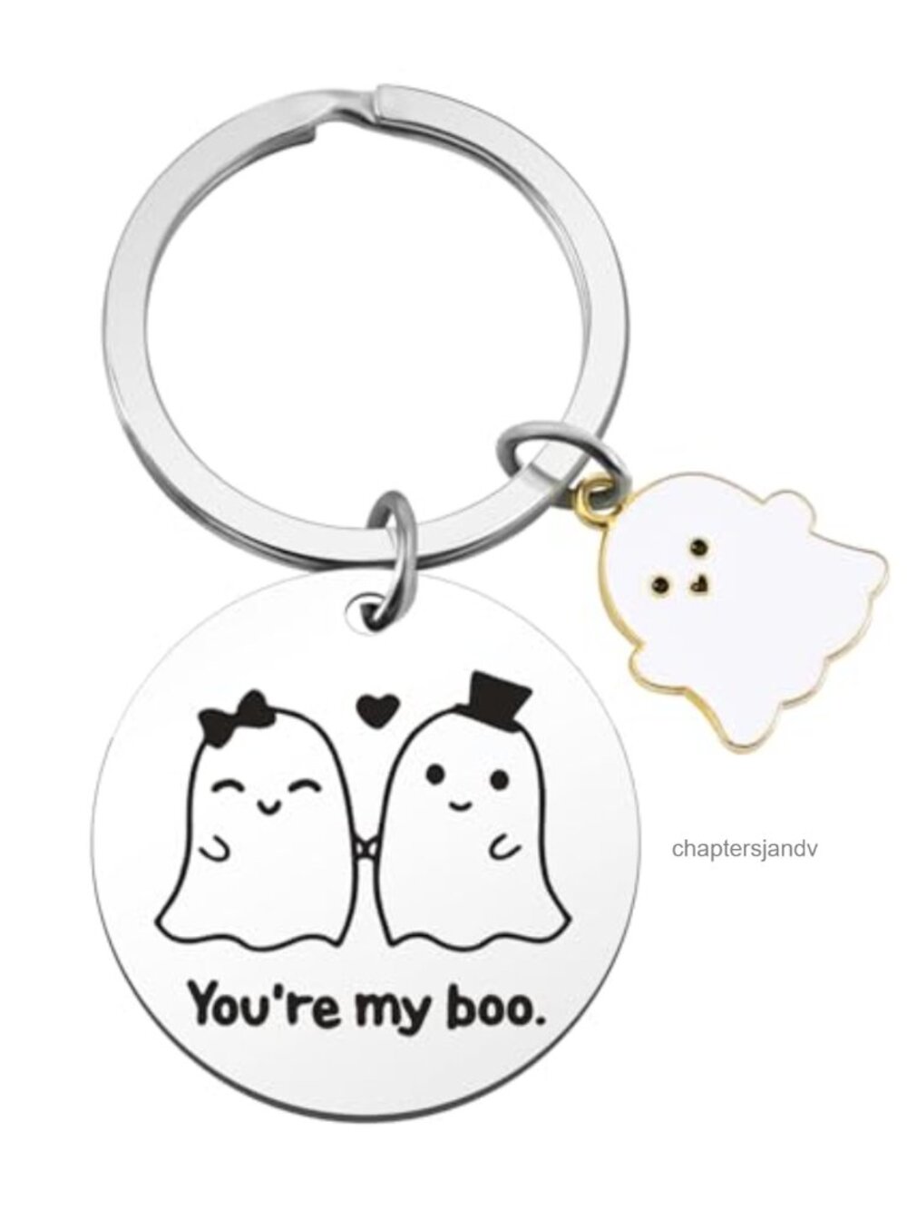 Stainless Steel Boo Keychain Halloween Gift for Couple Boyfriend Girlfriend